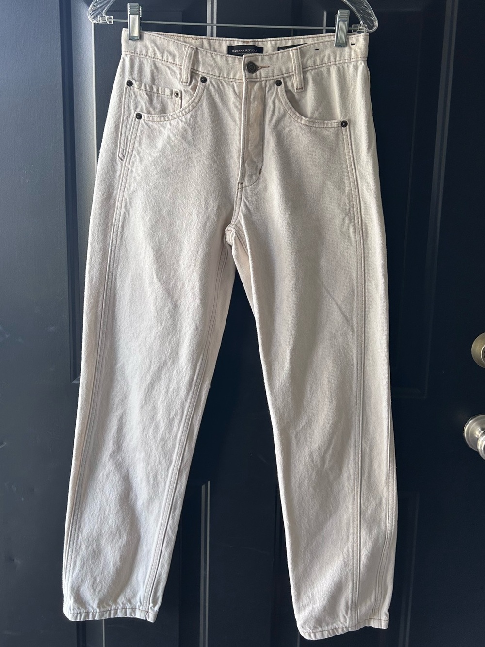 Banana Republic High Rise Straight Off-White Denim Jeans Pants Size 25 Women